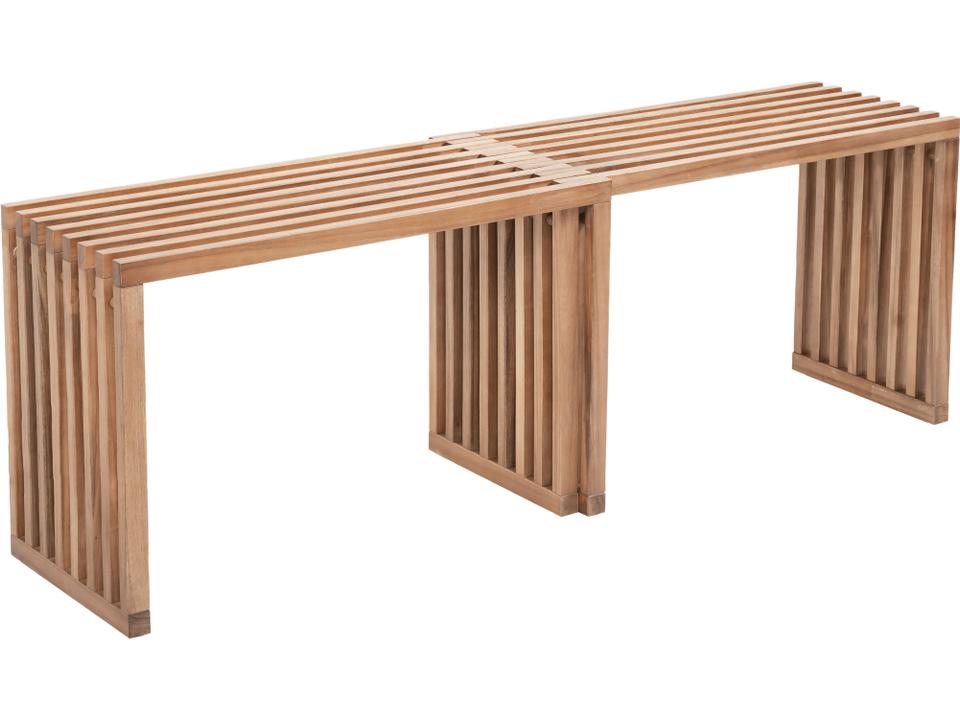 Riviera Natural Wood Bench, Set of 2