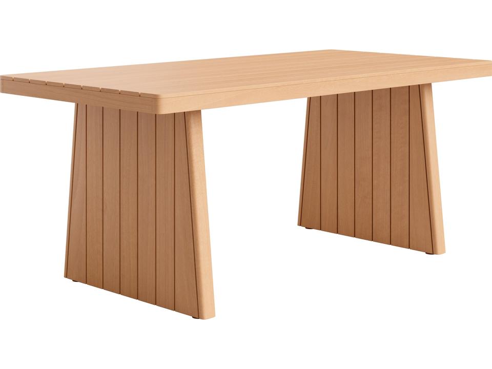 Natural Wood Rectangular Dining Table