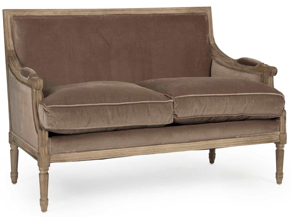 Louis Upholstered Chair and a Half in Brown Fabric