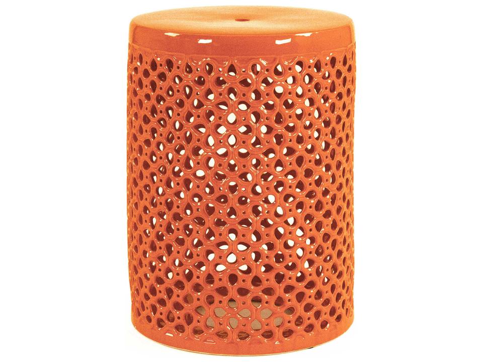 Lanie Ceramic Garden Stool in Orange