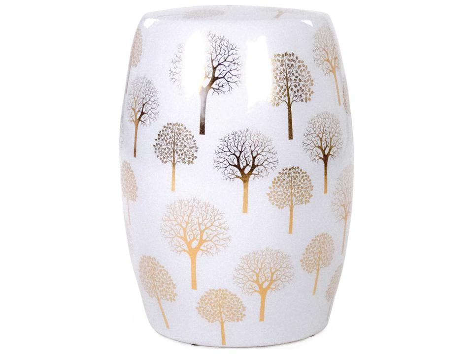 Garden White Gold Accent Stool