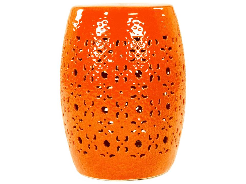 JW005 Garden Orange Ceramic Accent Stool