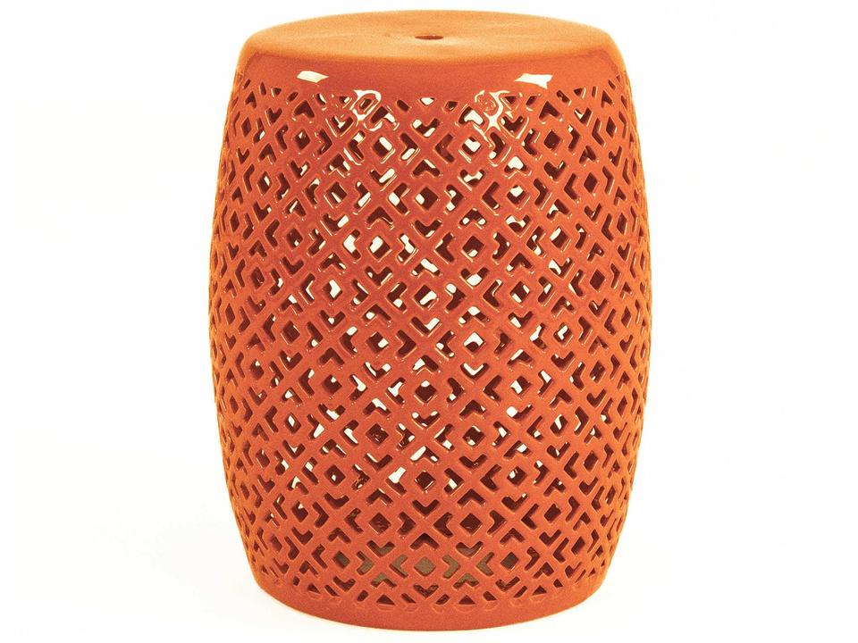 Lorin Ceramic Garden Stool in Orange