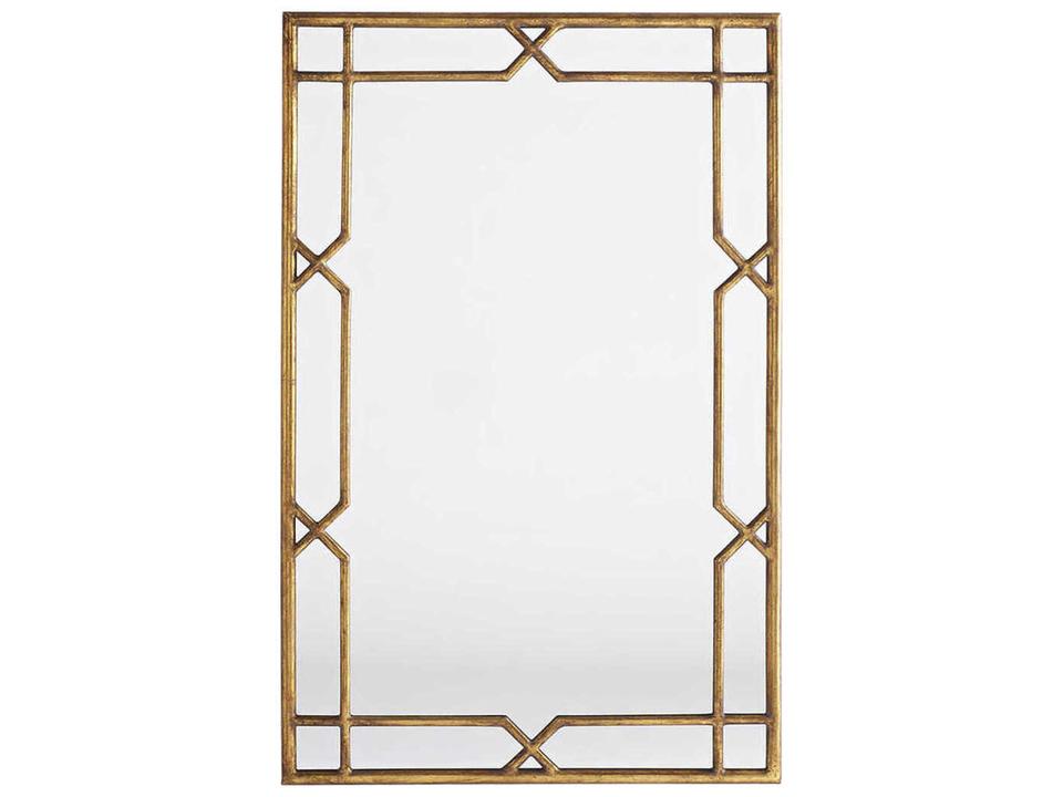 Davi Rectangular Wall Mirror in Distressed Gold
