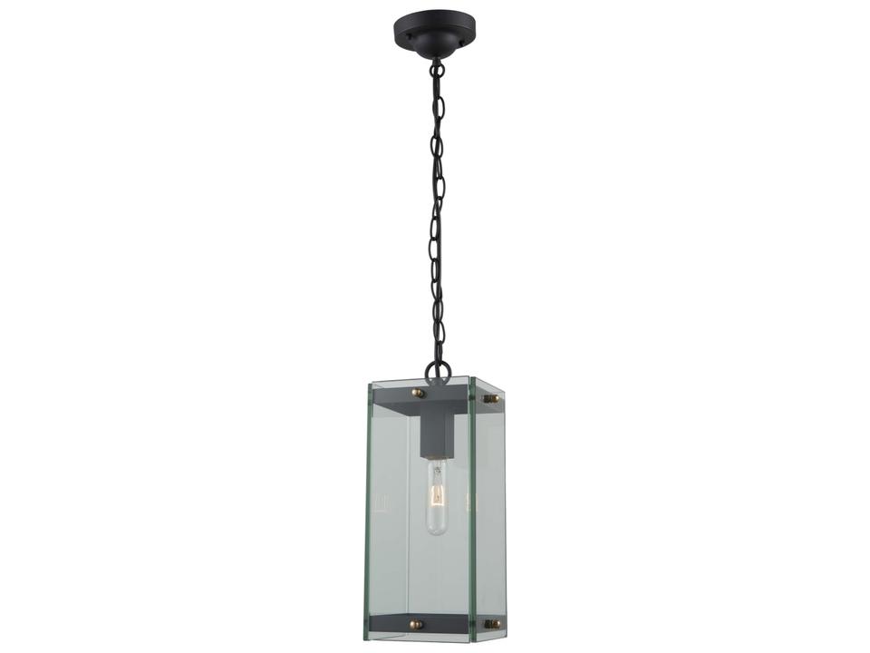 Bradgate 1-Light Outdoor Pendant Light in Matte Black and Harvest Brass
