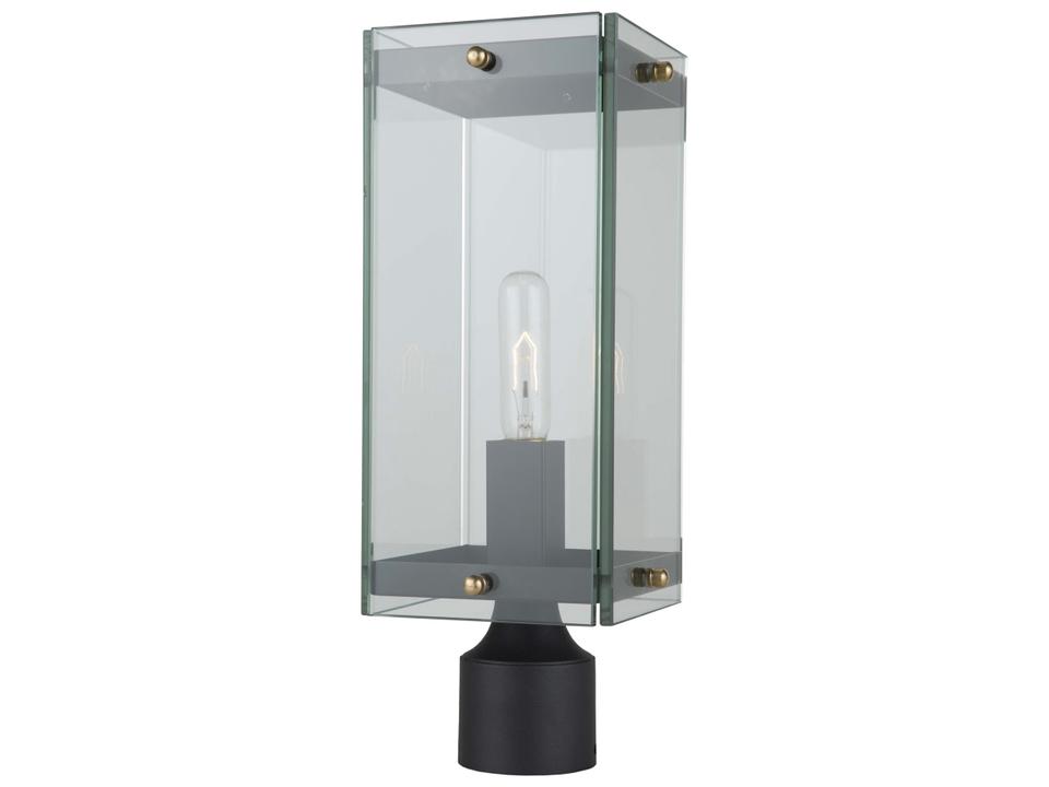 Bradgate 1-Light Outdoor Post Light in Matte Black and Harvest Brass