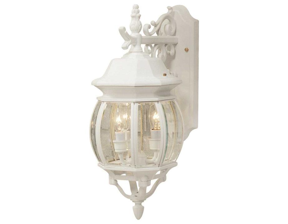 Classico 3-Light Outdoor Wall Light in Rust with Clear Glass