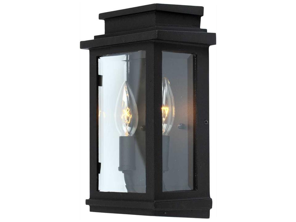 Fremont 2-Light Cast Aluminum Outdoor Wall Light in Black