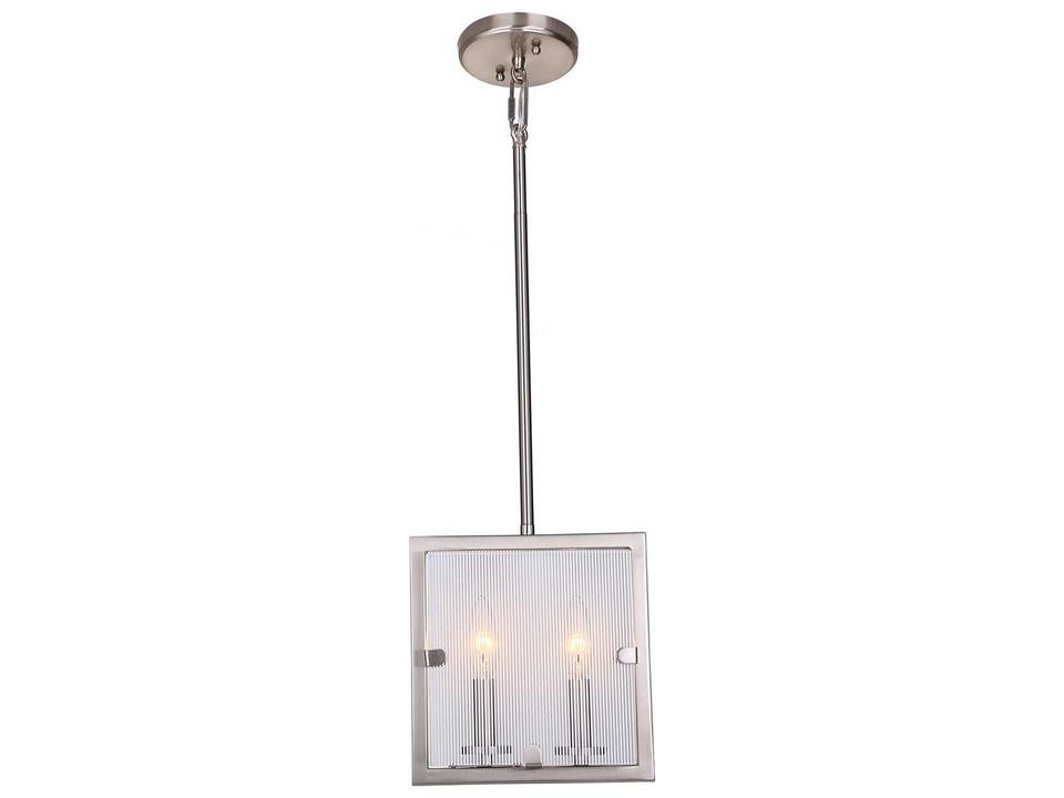 Harbor Point 2-Light Pendant Light in Satin Nickel with Striped Glass