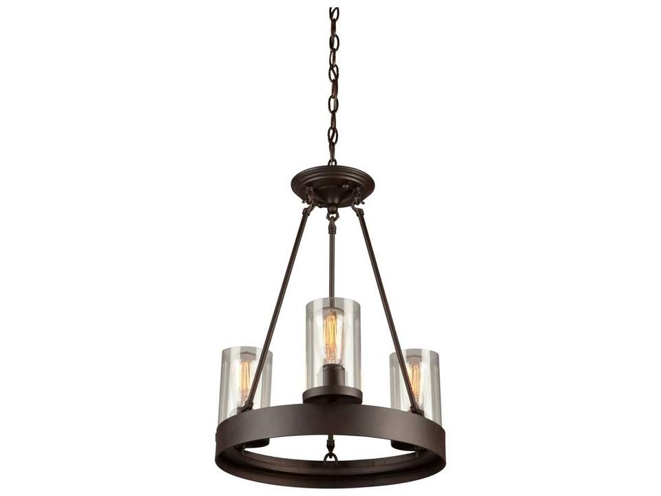 Menlo Park 3-Light Chandelier in Oil Rubbed Bronze with Clear Glass