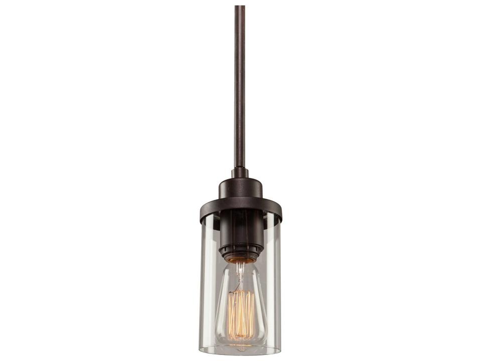 Menlo Park 1-Light Oil Rubbed Bronze Pendant Light with Clear Glass