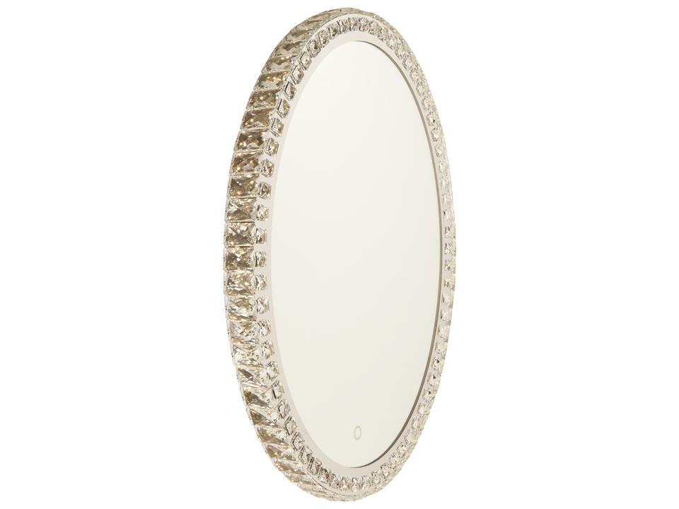 Reflections Oval LED Wall Mounted Mirror with Crystal Frame