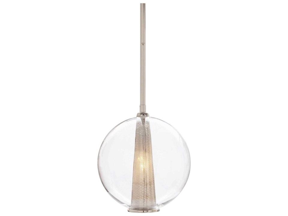 Caviar Polished Nickel Clear Glass Pendant