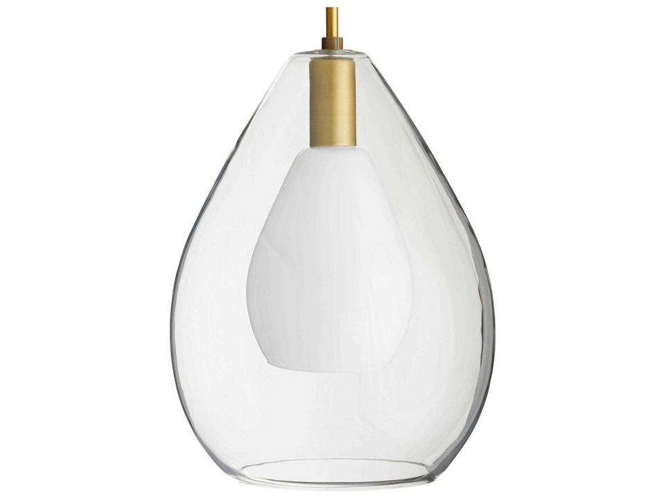 Nala Teardrop Glass Pendant Light Antique Brass