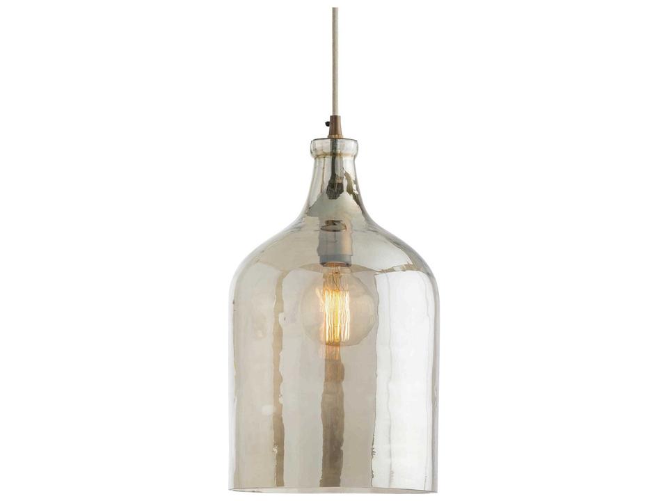 Noreen 1-Light Smoke Luster Glass Mini Pendant Vintage Brass
