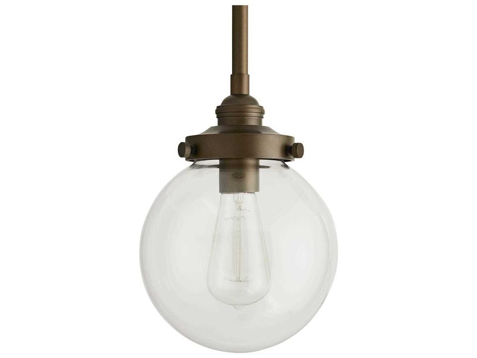 Reeves Small Outdoor Pendant in Aged Brass