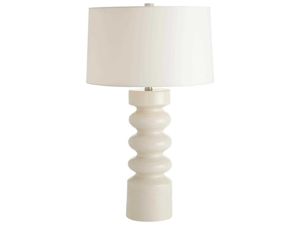 Wheaton White Crackle Porcelain Table Lamp with Ivory Shade