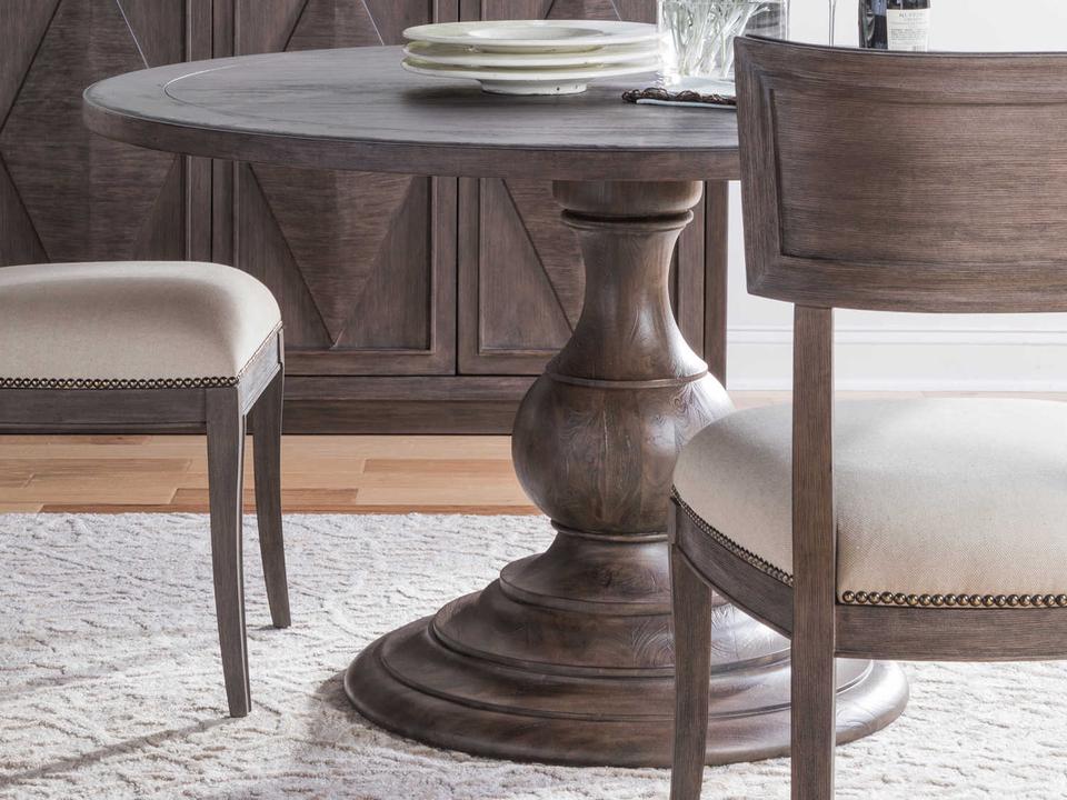 Home Axiom 54-Inch Round Dining Table in Antico Finish