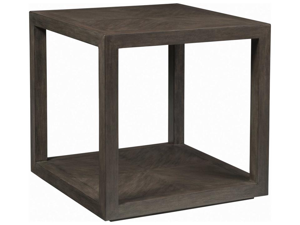Home Credence Square End Table in Antico Brown Finish