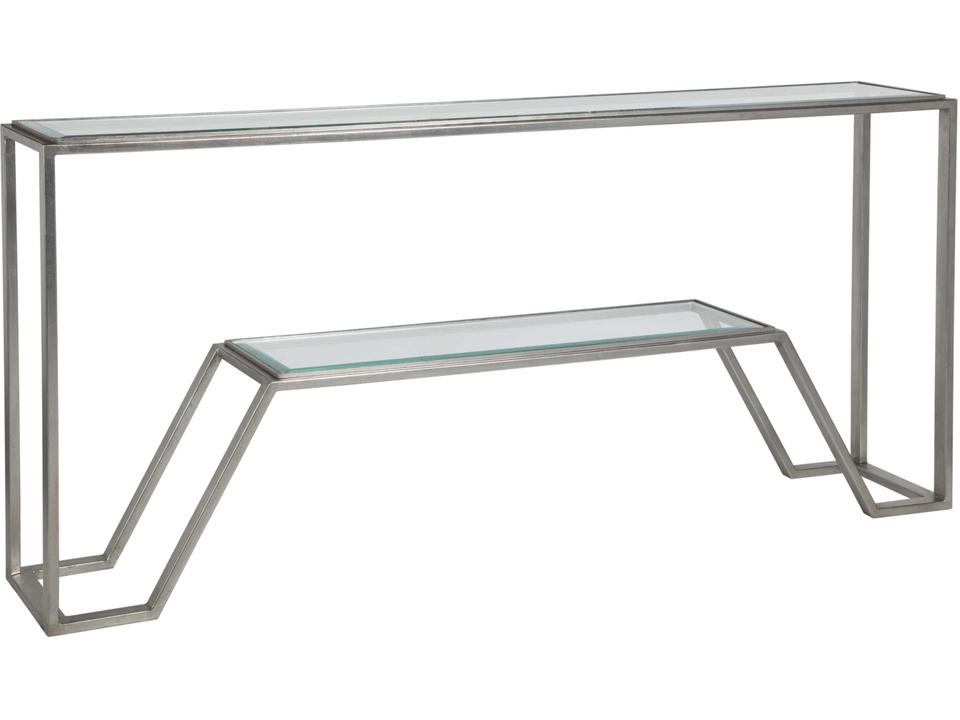 Home Byron Metal Designs Rectangular Console Table in Silver Leaf