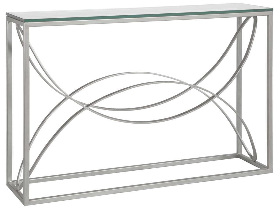 Home Metal Designs Ellipse Console Table in Argento Finish