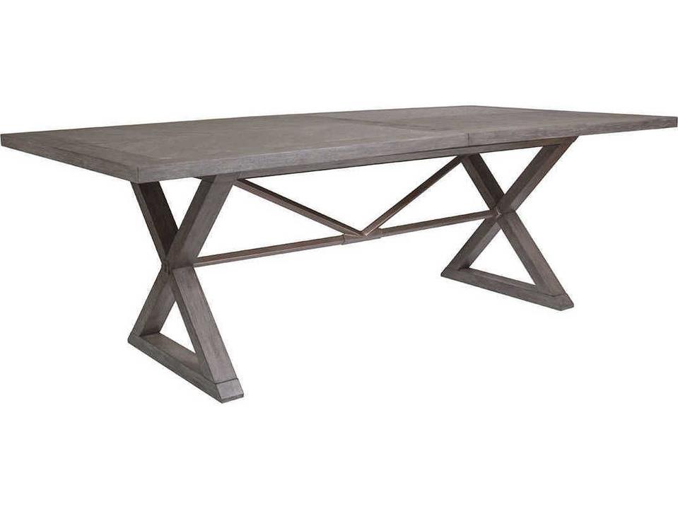 Home Ringo 88-Inch Rectangle Dining Table in Grigio Finish with Iron Stretcher