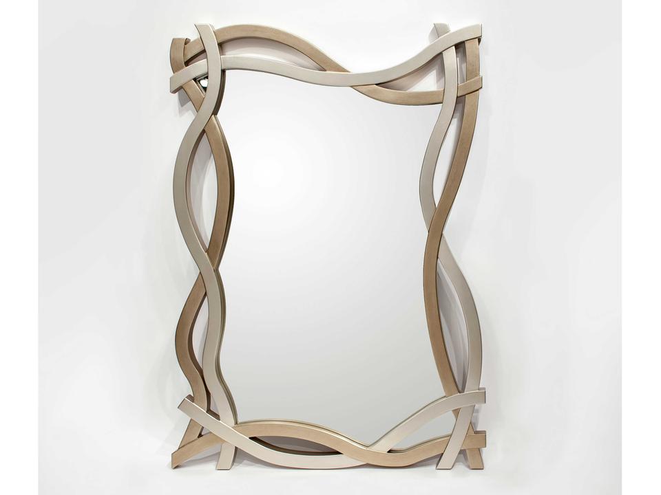 Soft Silver Champagne Rectangular Wall Mirror Handpainted