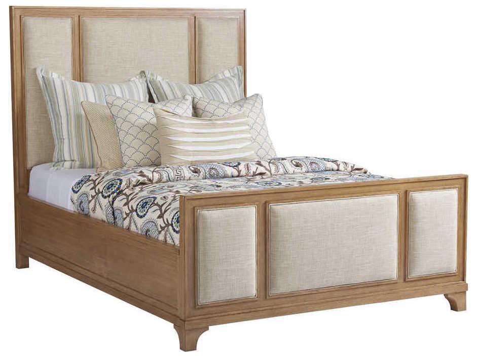 Crystal Cove Upholstered Panel Bed Queen in Sandstone Finish