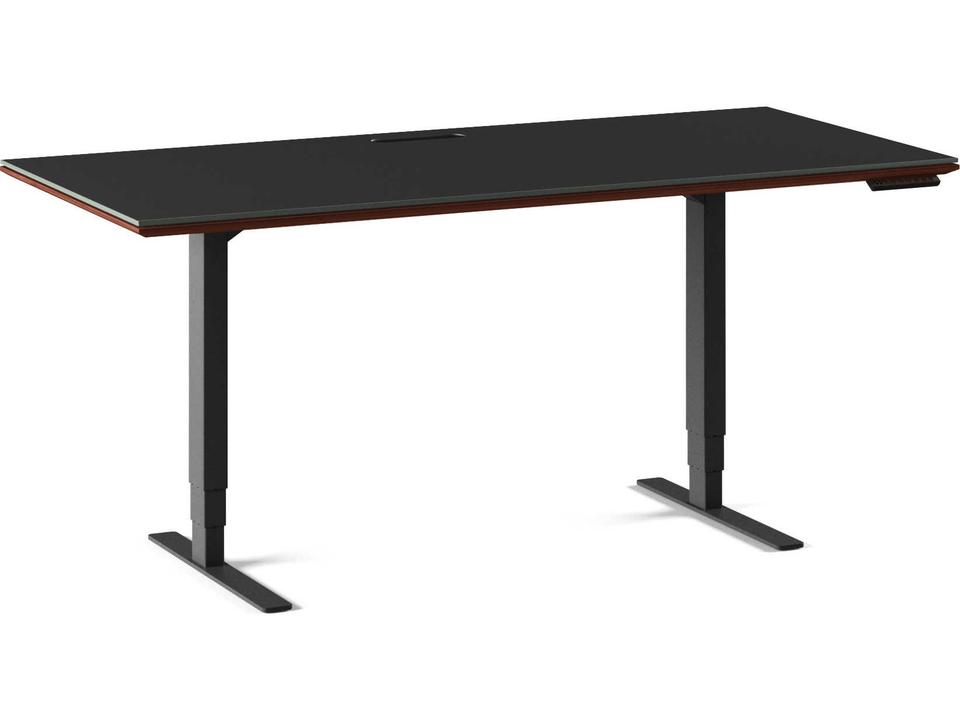 Height Adjustable Standing Desk Sequel 20 Chocolate Stained Walnut 66 Inch