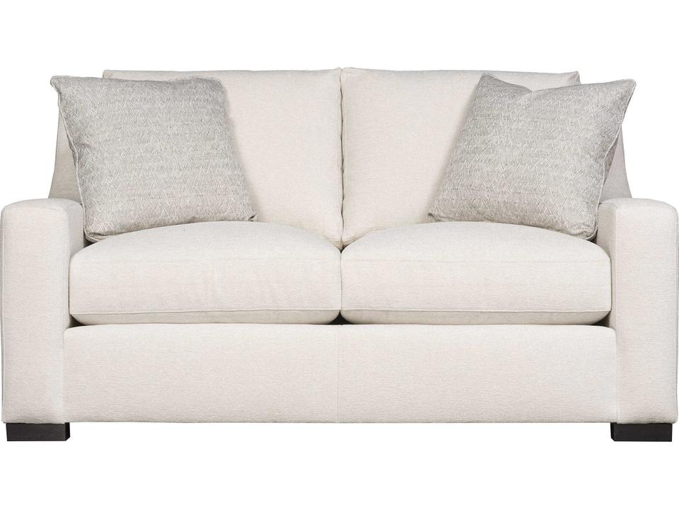 Germain 2-Seat Fabric Loveseat in Mocha White