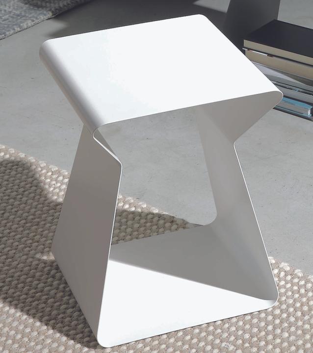 Kito Rectangular Metal End Table in White