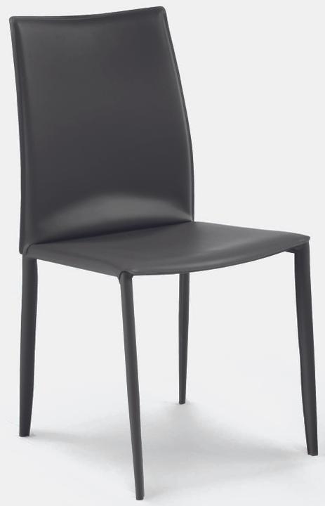 Linda Upholstered Dining Side Chair in Anthracite Hide Leather