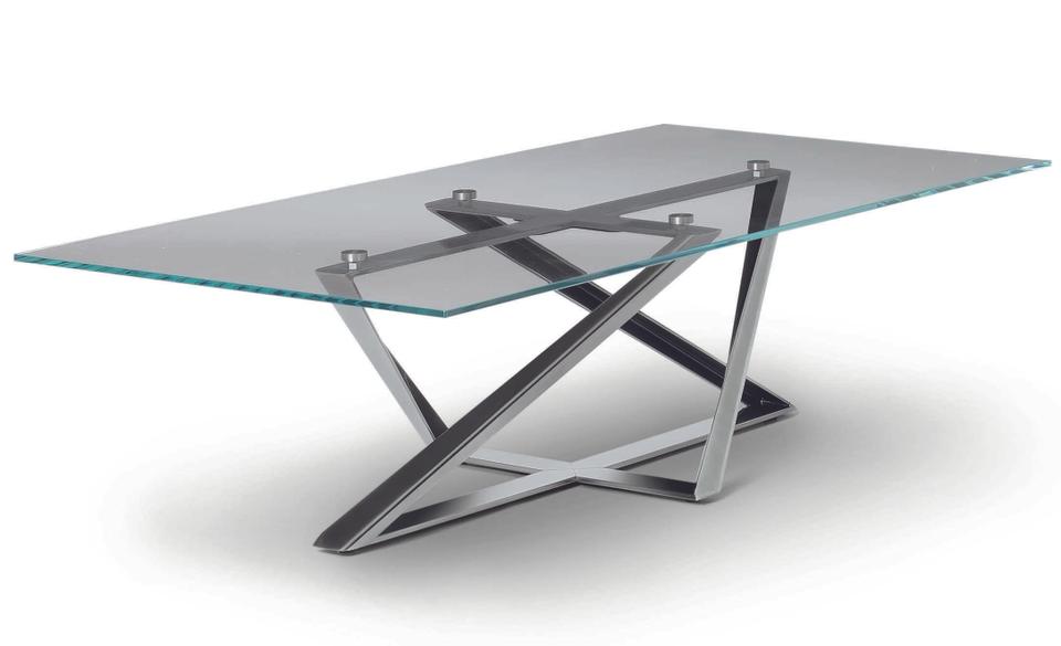 Millennium Rectangle Coffee Table in Natural Silver and Clear Glass