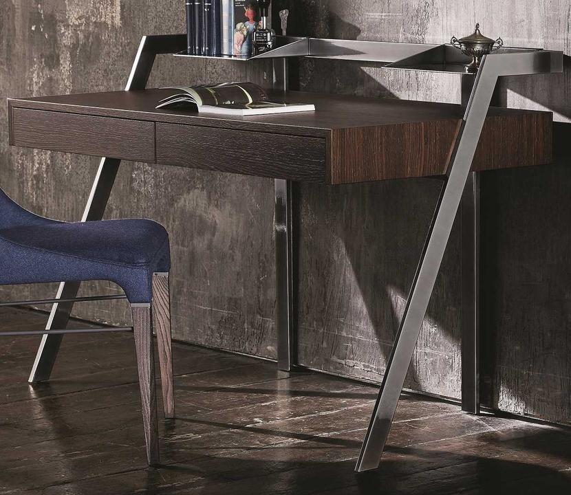 Zac Computer Desk in Natural Silver with Spessart Oak Veneer