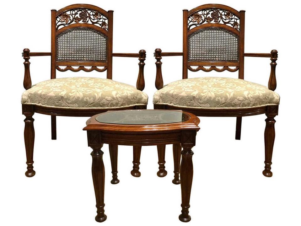 Lacerta Rosewood Accent Chair with Table Living Room Set