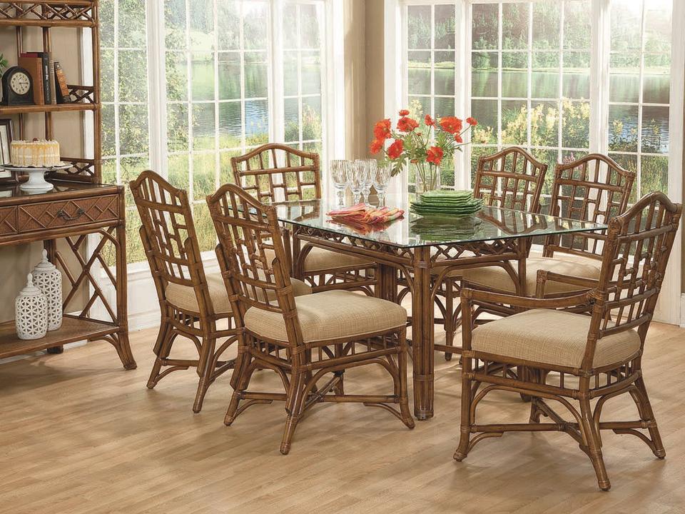 Chippendale Rattan Dining Room Set