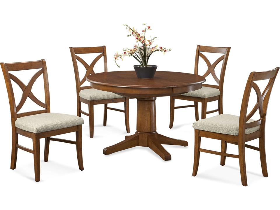 Hues Rubberwood Dining Room Set