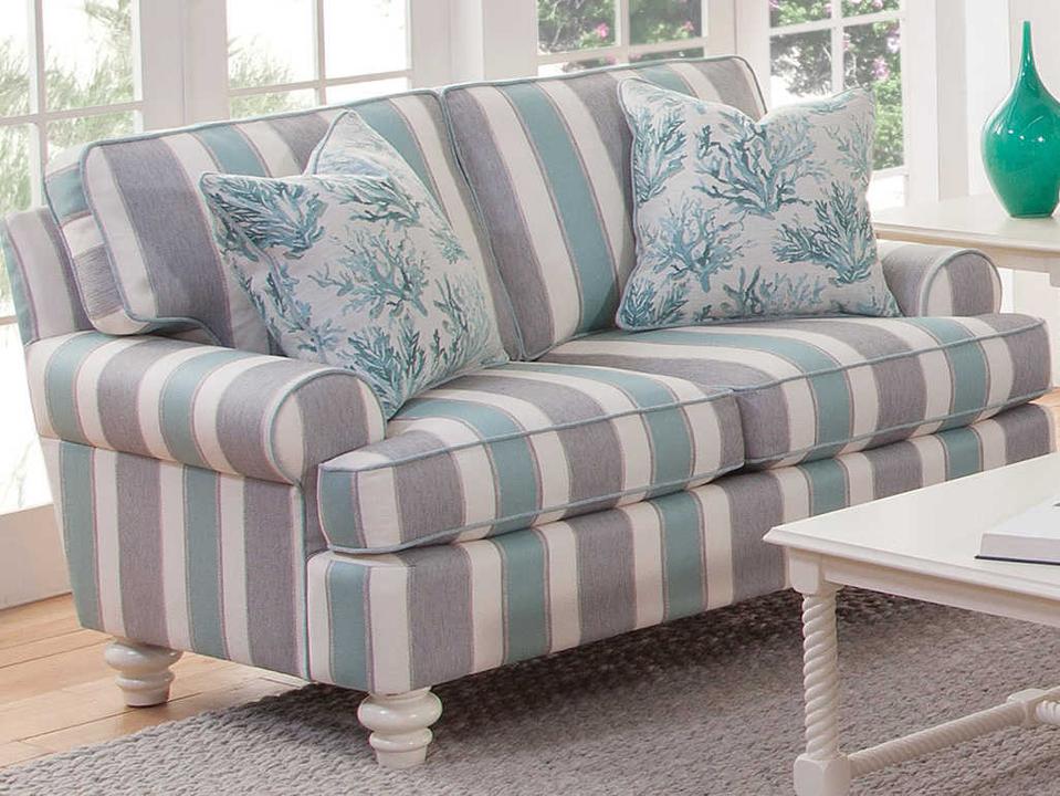 Lowell Upholstered Loveseat with Rolled Arms in Customizable Fabric