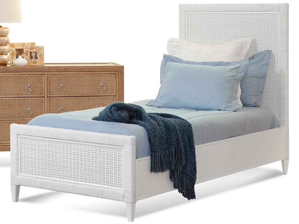 Naples Twin Panel Bed Coastal Rattan Frame