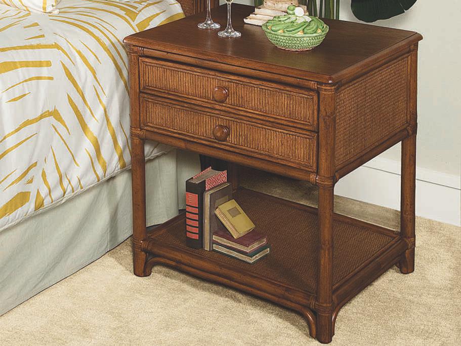 Summer Retreat 2-Drawer Nightstand Rattan and Wood