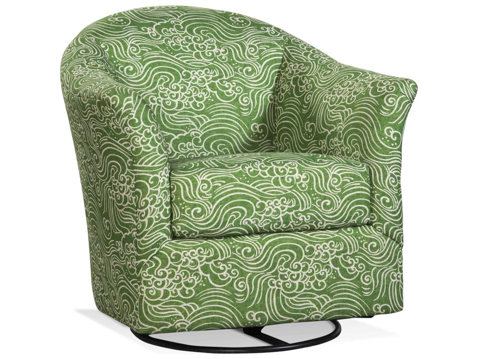 Weston Swivel Glider Fabric Accent Chair with Flared Arms
