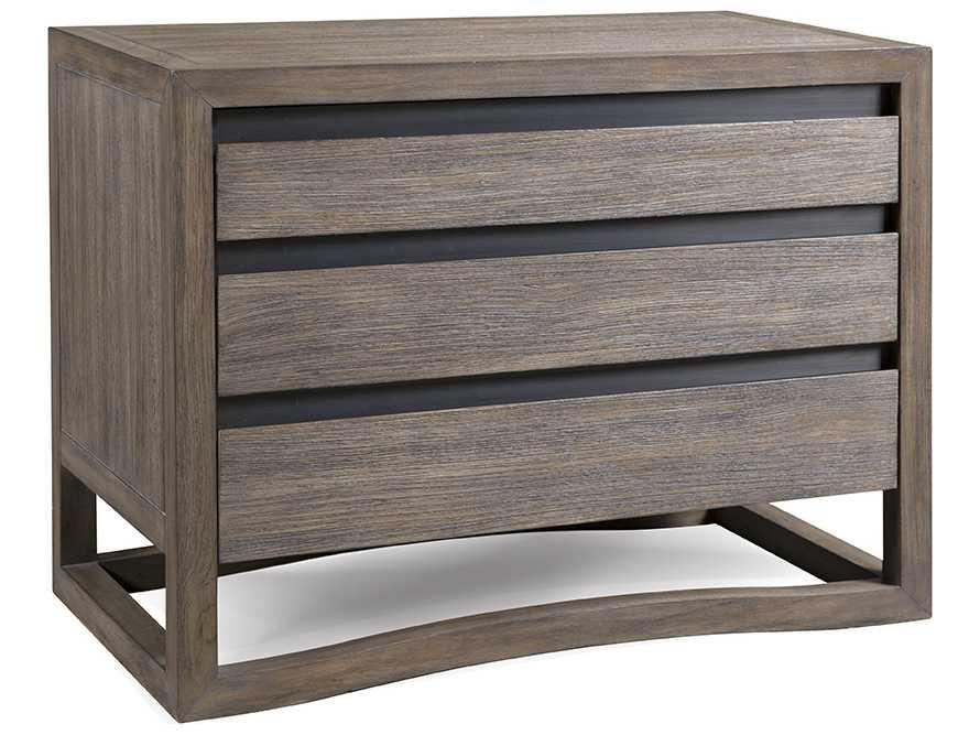 Dalton 3-Drawer Teak Wood Nightstand in Nutmeg Finish