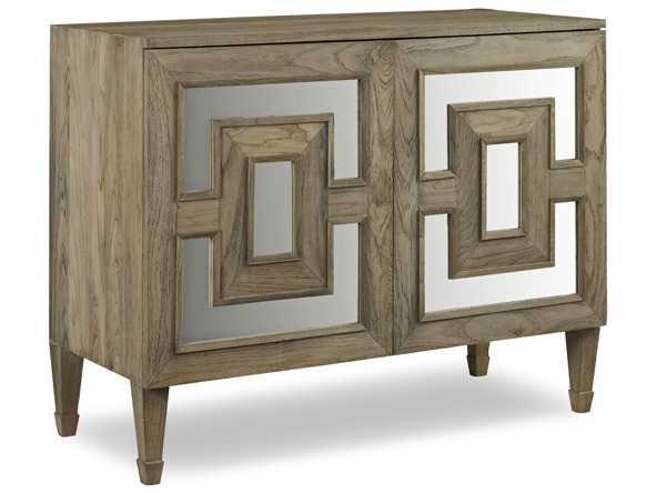 Palmer Two-Door Teak Wood Accent Chest in Driftwood Finish