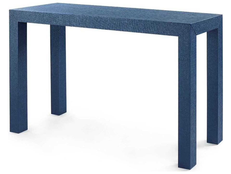 Parsons Rectangle Console Table Navy Blue Grasscloth