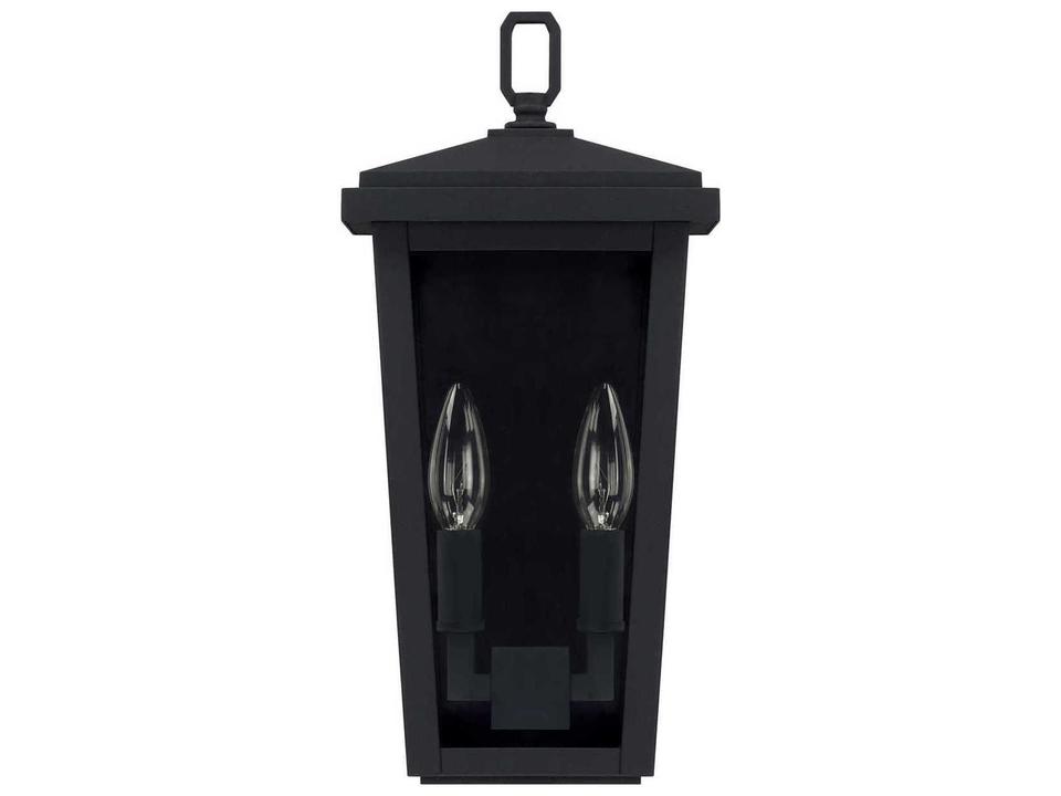 Donnelly 15-Inch Tall 2-Light Outdoor Wall Lantern in Black