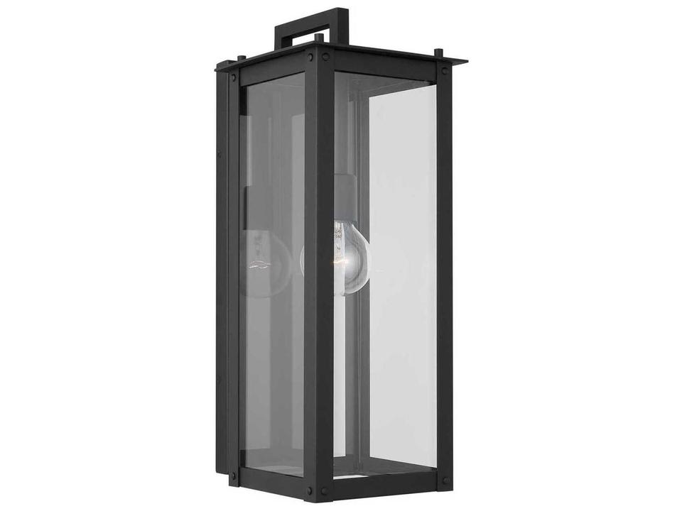 Hunt 1-Light Outdoor Wall Lantern in Black