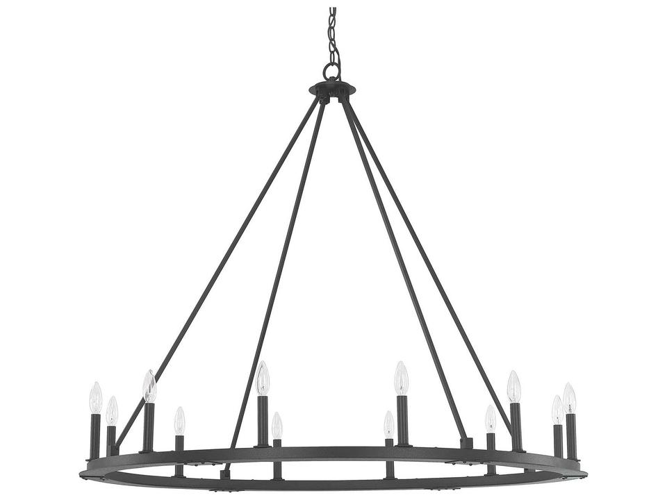 12-Light Pearson Chandelier in Black Iron