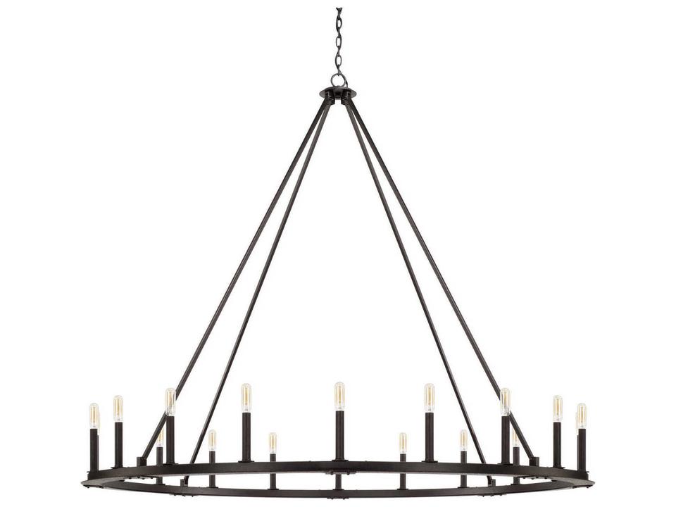 Pearson 20-Light Chandelier in Black Iron Finish