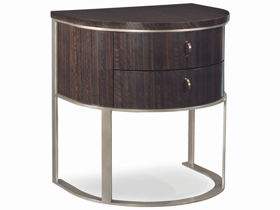 Moderne Nightstand Modern Streamline Fumed Eucalyptus Aged Bourbon
