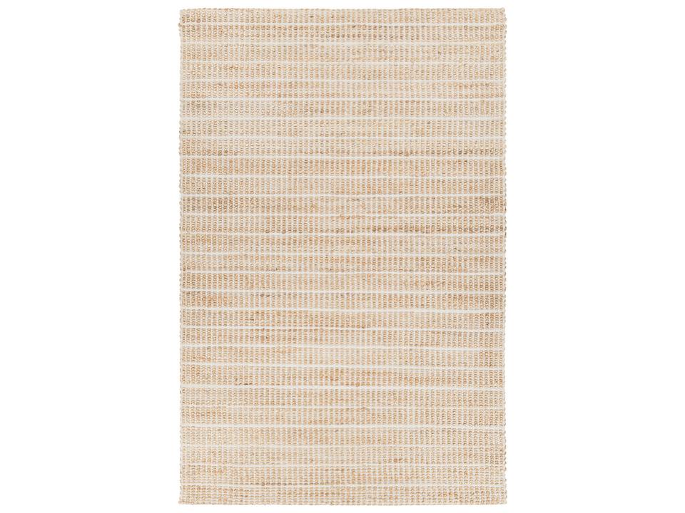 Abacus Hand-Woven Jute Cotton Area Rug in Natural White Texture